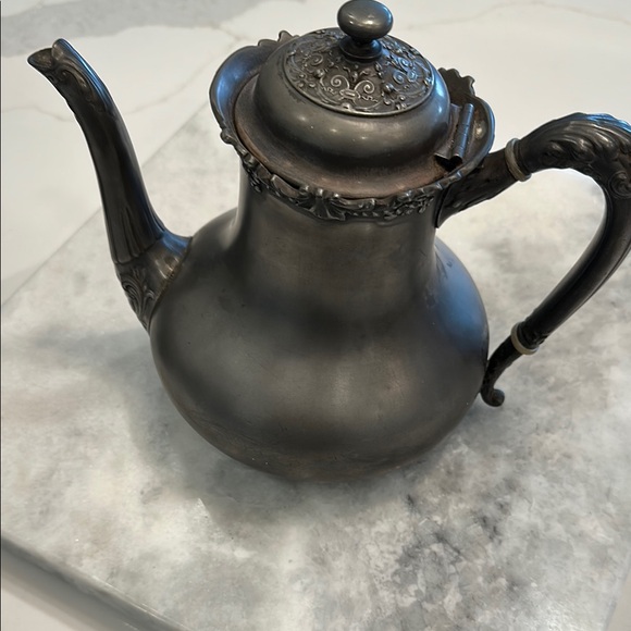 Antique Silver Tea Set Tea Pot & Sugar Bowl Very Decorative Etched - Picture 9 of 15